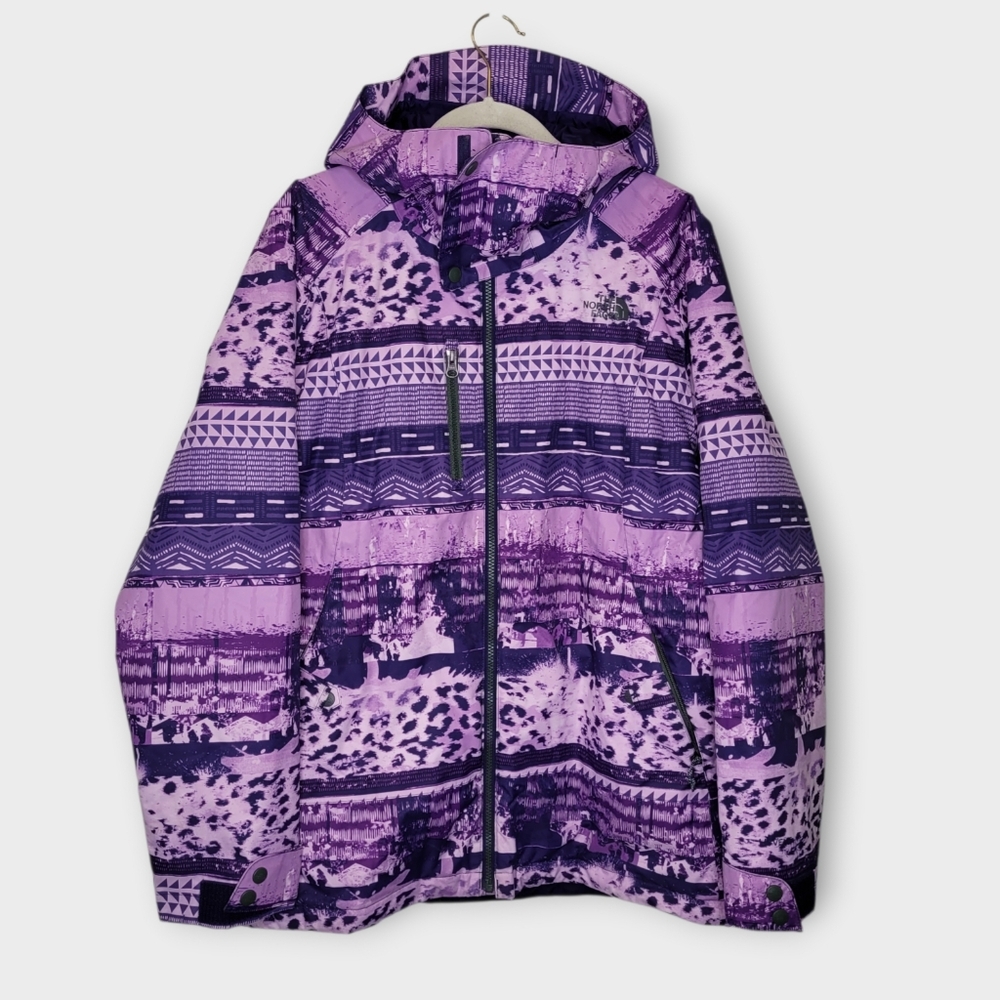 North Face Wanda Insulated Ski Snow Jacket L Purple Print